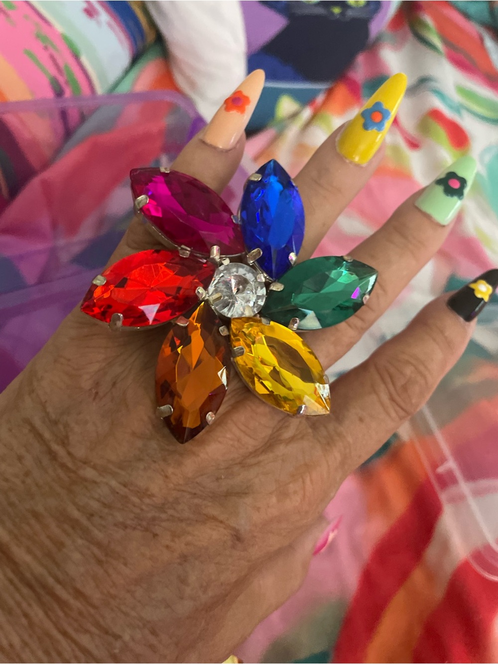 Big bold beautiful colorful ring
